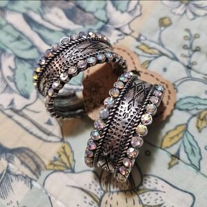 "Sienna" Ab Rhinestone Western Hoops